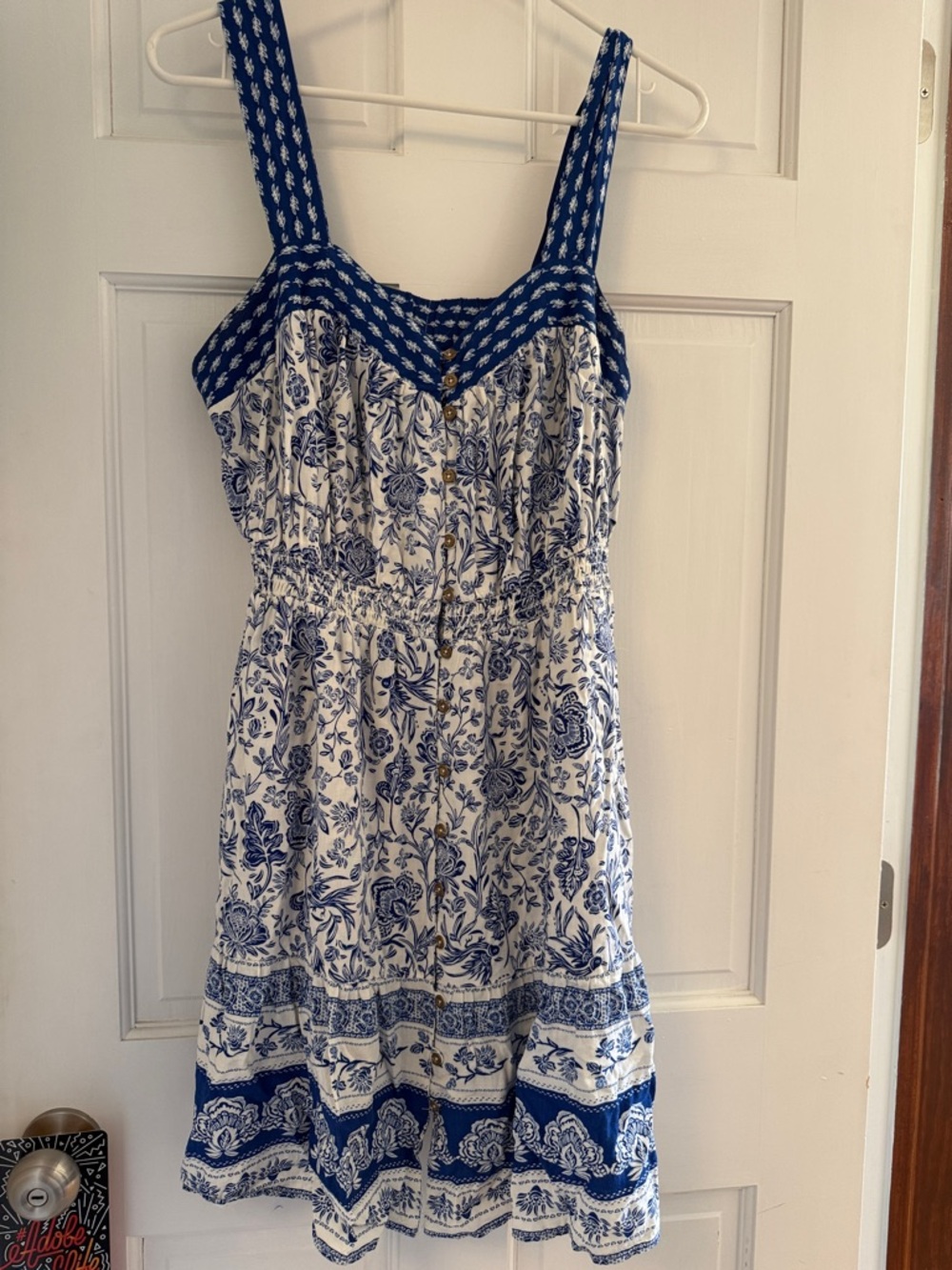 Knox Rose Blue and White Floral Midi Dress